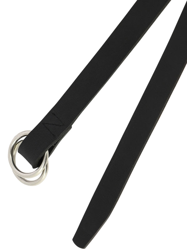 Round Metal Buckle Leather Belt