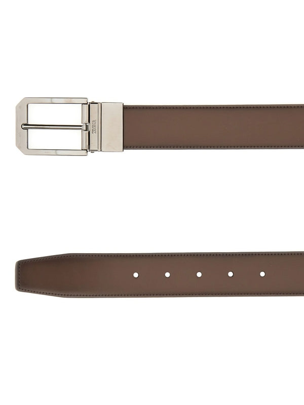 Z Zegna Brown Leather Belts