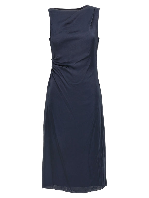 Tiered Navy Long Dress