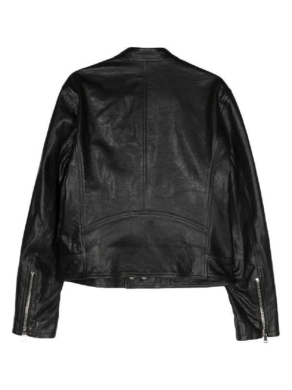 Black Calfskin Biker Jacket