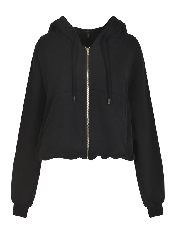 Black Hooded Zip-up