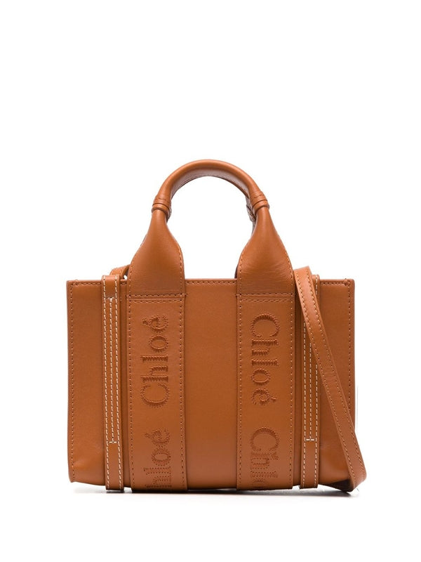 Woody Leather Mini Tote Bag