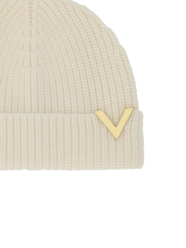 V Logo Wool Beanie