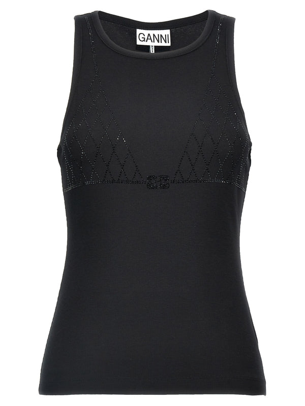 Rhinestone
  Decoration Sleeveless Top