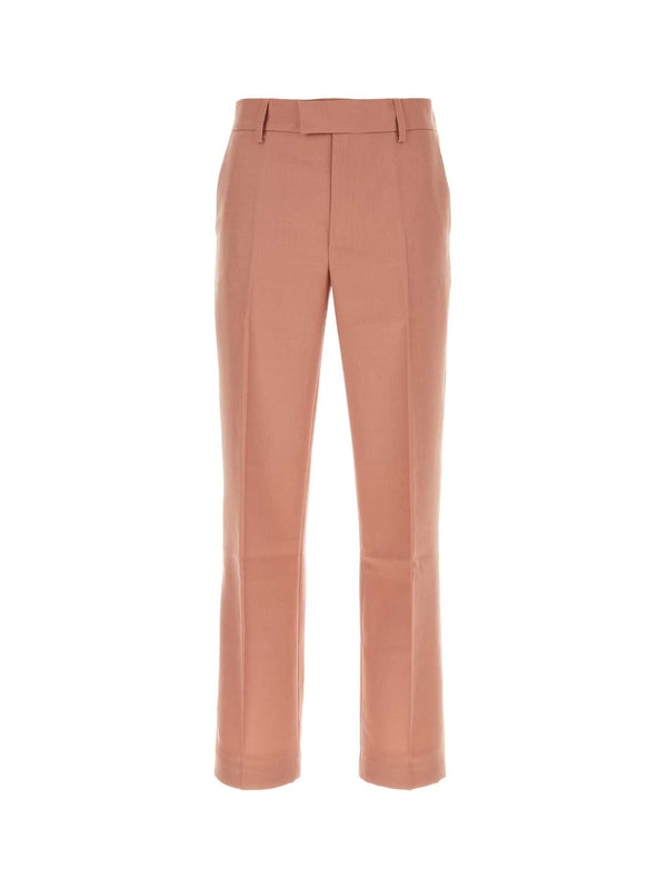 Pink Wool Blend Tailored Pants