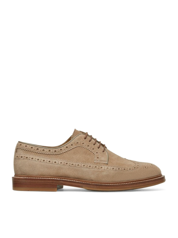 Brogue Suede Calfskin Lace-Up
  Shoes