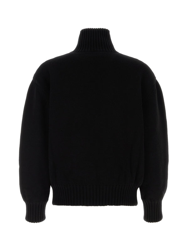 Wool High Neck Zip-Up Jacket