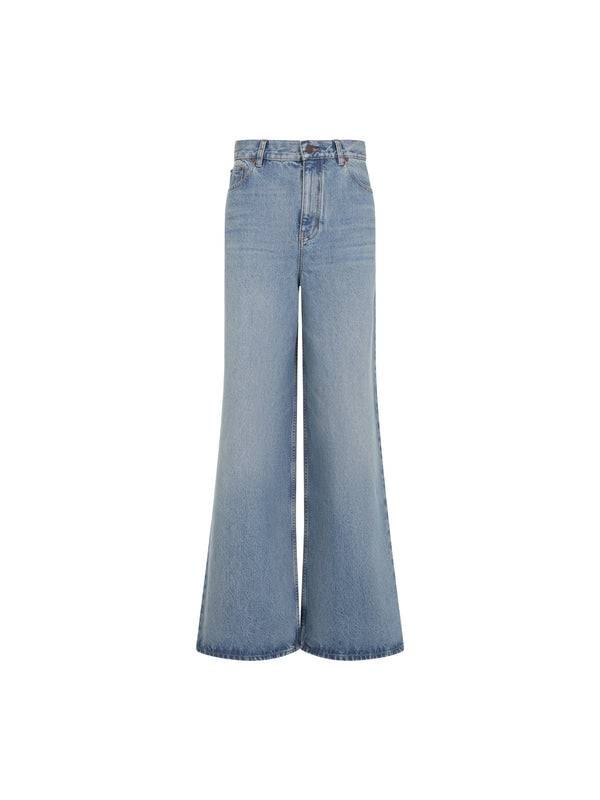 Back Logo Patch Denim Pants