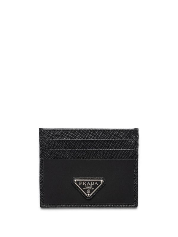 Triangle Logo Leather Card Wallet