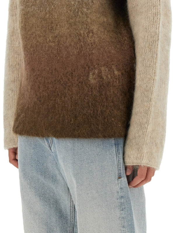 Gradient Effect Mohair Blend Knit