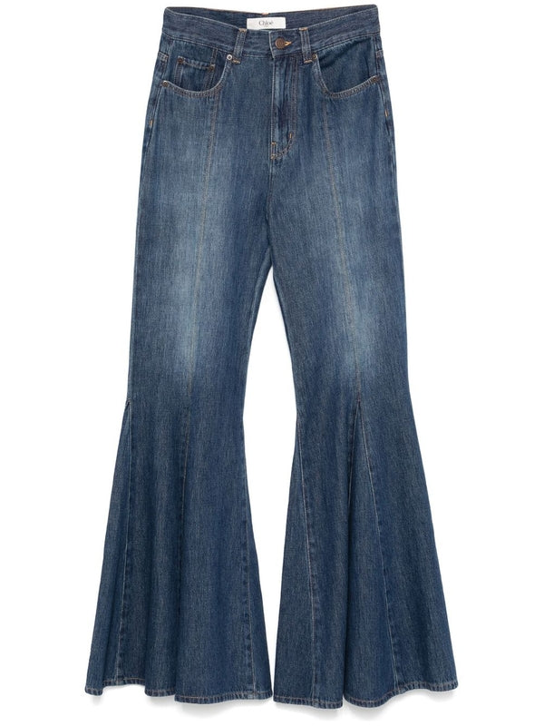 Back Logo Patch Flare Denim Pants