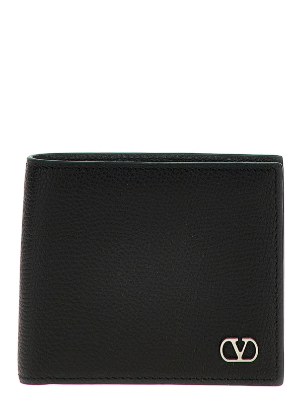 V Logo
  Embellished Leather Bifold Wallet