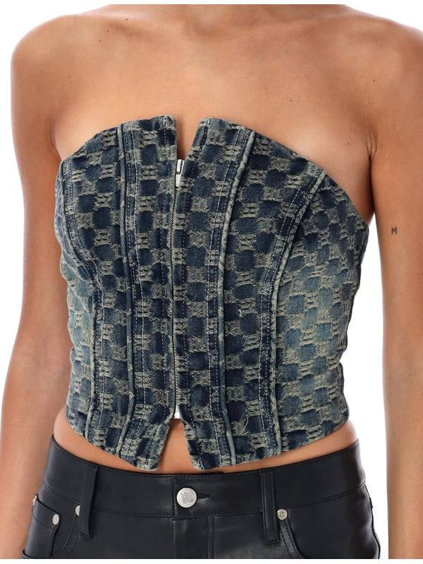 MISBHV - Monogram Jacquard Denim Tube Top - Jente