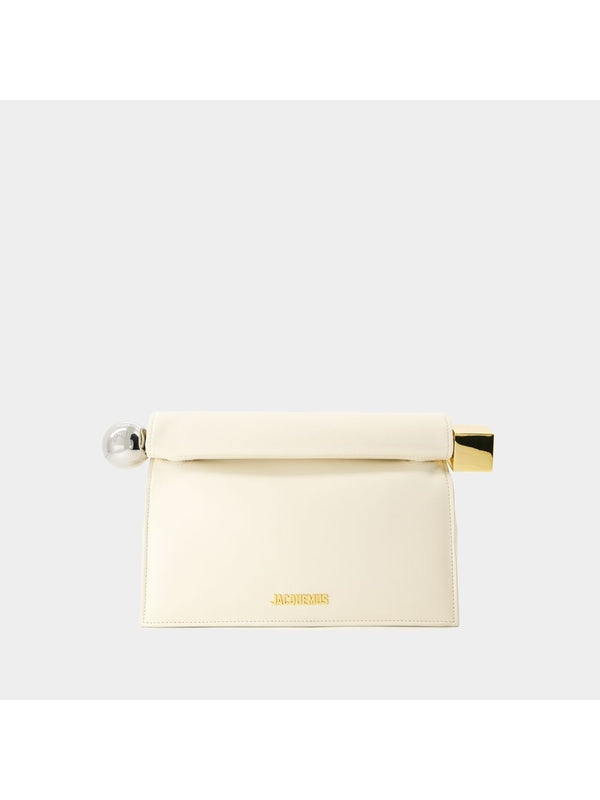 Rond Carre Leather Clutch Bag