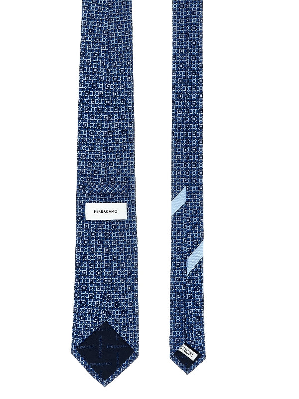 Gancini Printing Silk Tie