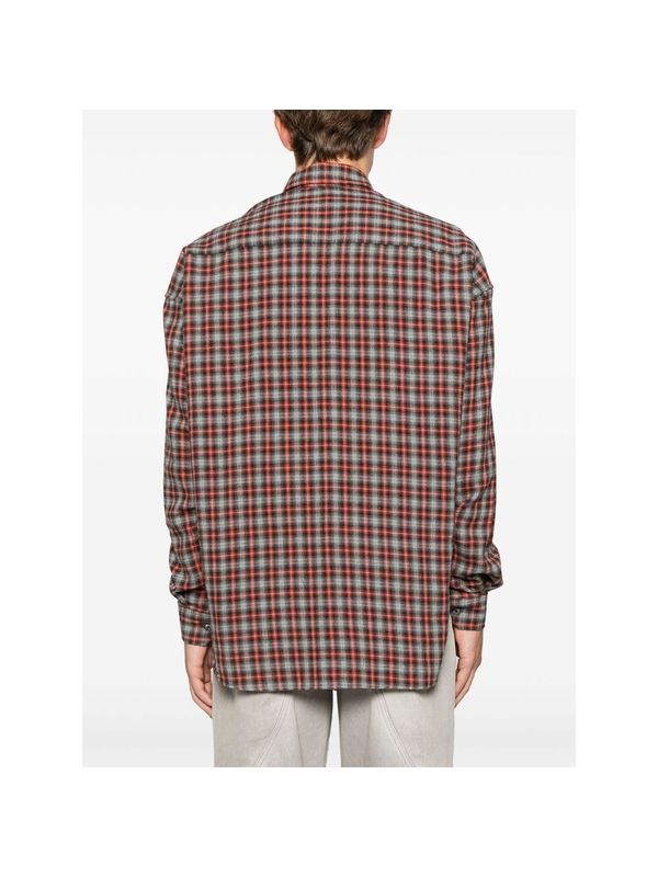 Evergreen Check Pattern Cut-out Shirt
