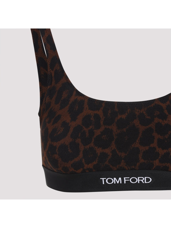 Logo Band Leopard Bralette