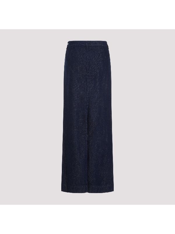 Cotton Denim Maxi Skirt