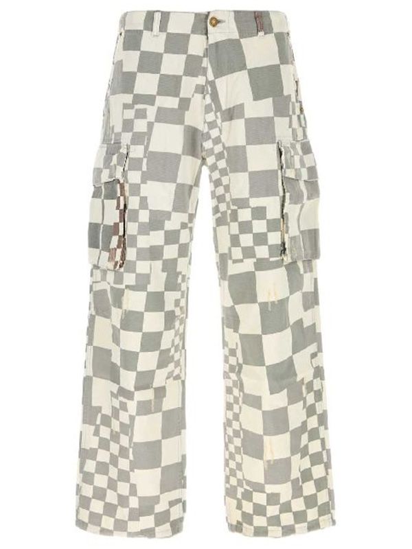 JEANS ERL08P005 CHECKER Checked Casual Pants