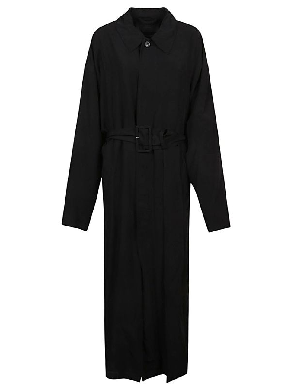 Black Belted Lyocell Coat