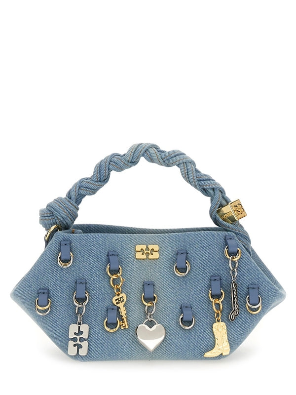 Bou Charm Embellished Denim Tote Bag