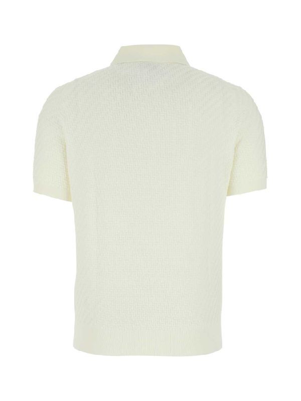 Cotton Blend Knit Polo Shirt