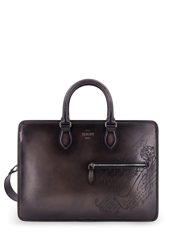 Un Jour Scritto Leather Briefcase