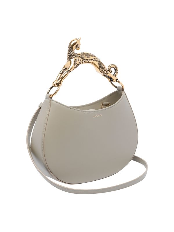 Cat Handle Logo Leather Tote Bag