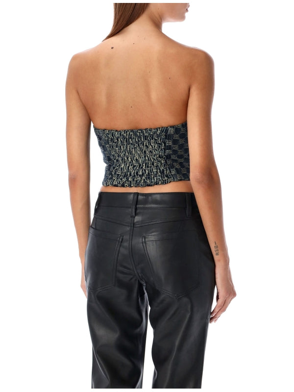 MISBHV - Monogram Jacquard Denim Tube Top - Jente