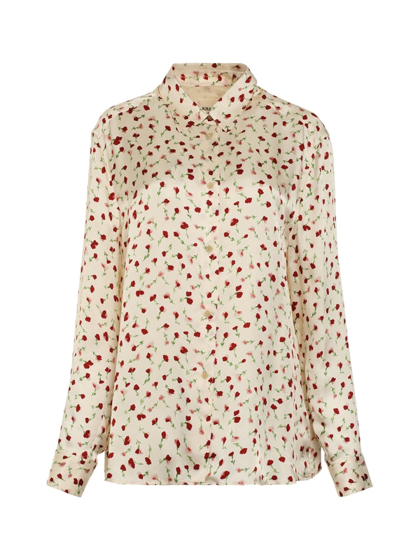 Floral Pattern Silk Shirt