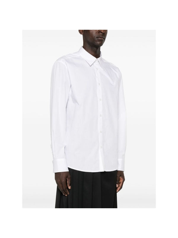 Zipper Detail Cotton Poplin Shirt