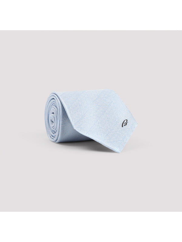 Logo Detail Pattern Silk Necktie