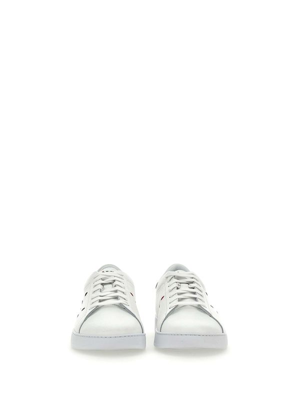 White Leather Low-Top Sneakers