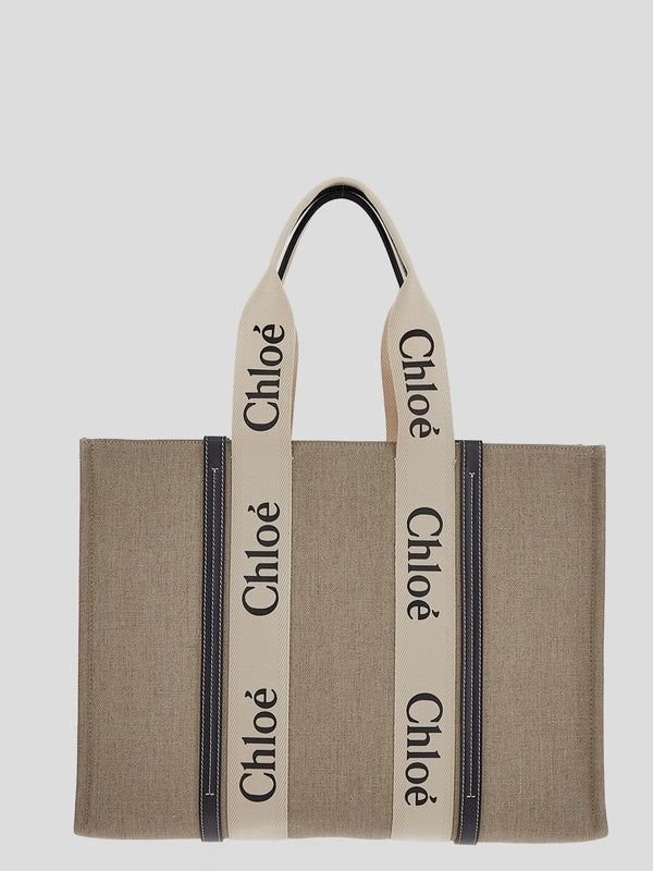 Woody Linen Canvas Large Tote Bag