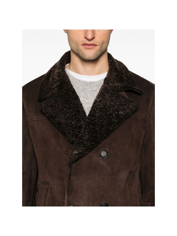 Double Breasted Shearling Jacket