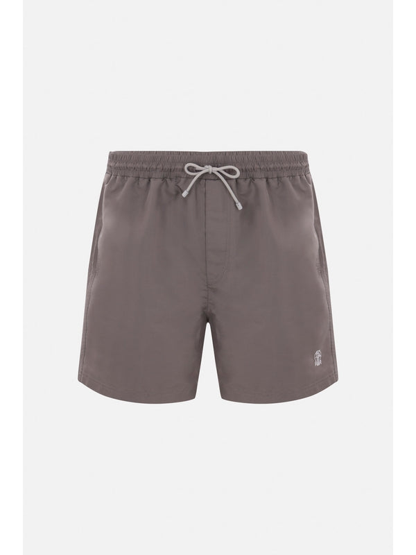 Logo Embroidery Drawstring Swim Shorts