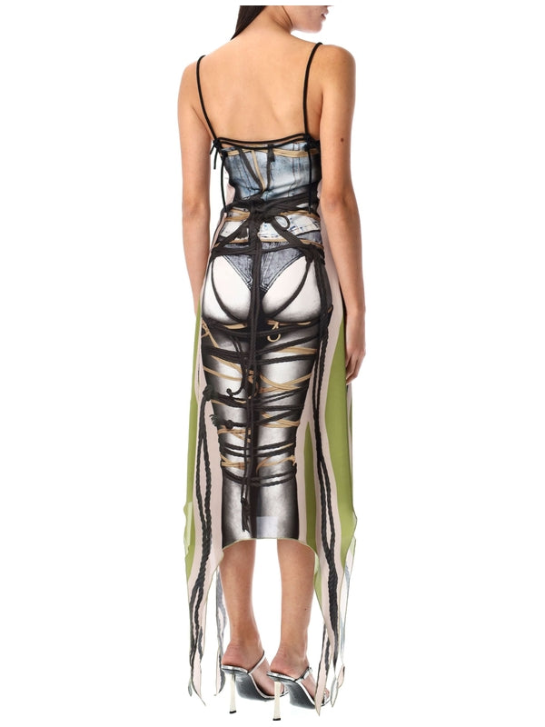 Bondage print dress Long Dress