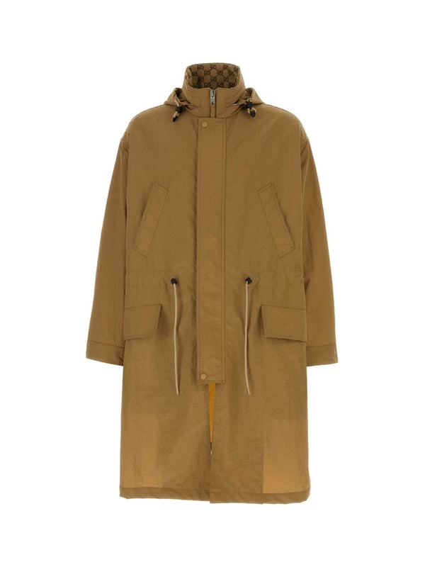 GG Canvas High-neck Hooded Parka