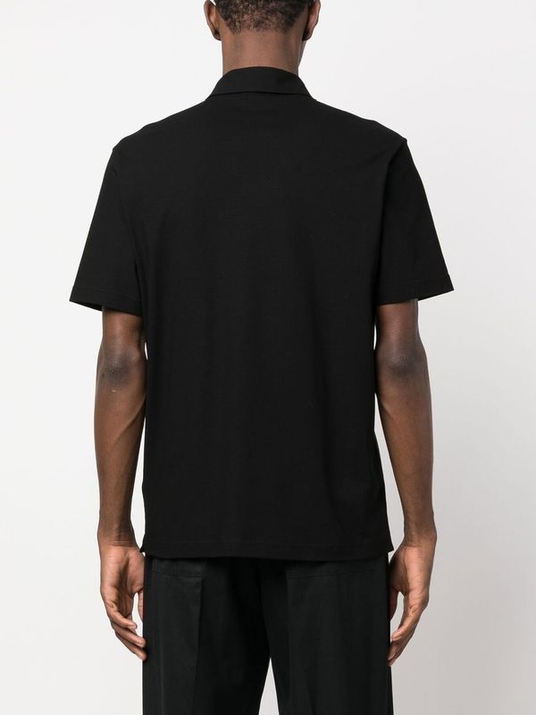 Black Cotton Polo Shirt