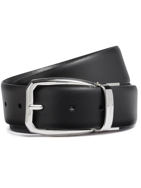 Z Zegna Black Leather Belts