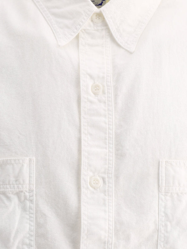 White Cotton Short Sleeve Shirt