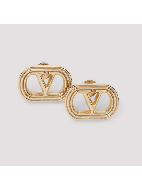 V Logo Stud Earrings