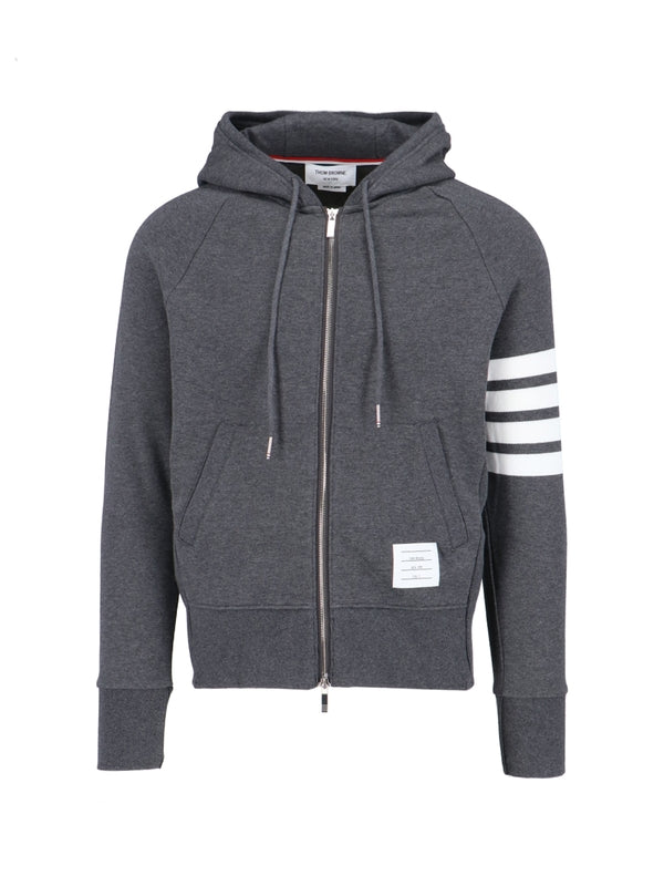 4-Bar Cotton Hoodie Zip-Up