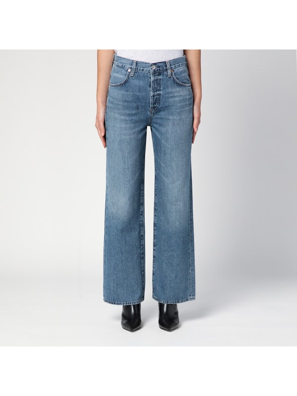 Washed Straight Denim Pants