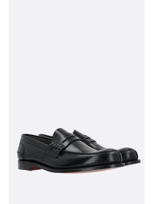 Black Leather Penny Loafers