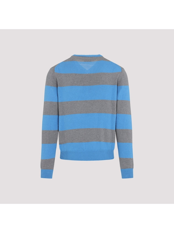 Argyle Stripe V-Neck Knit