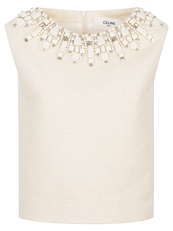 Celine Beige Sleeveless Top