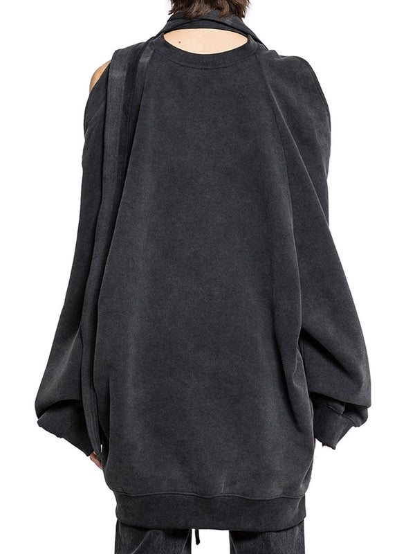 Multi Scarf Cutout Logo Sweatshirt