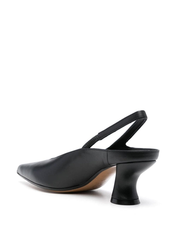 Black Leather Slingback Heel