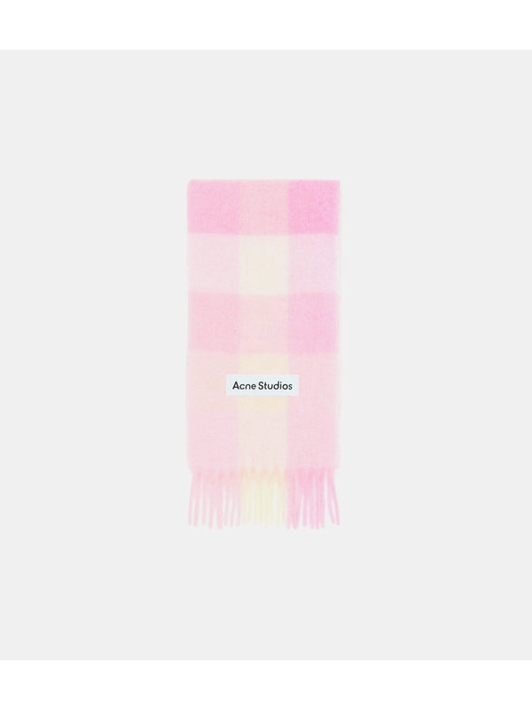 Acne Studios Pink Checked Wool Mufflers